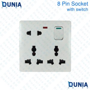 8Pin 16A 250V Wall Socket with switch for house hold & official electrical use