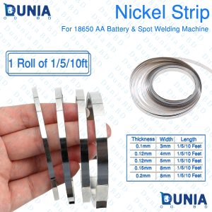 1 Roll 18650 AA Battery 3mm 4mm 1ft 5ft 10ft Nickel Sheet Plate Steel Belt Strip Connector for Spot Welding Machine