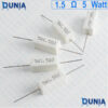 1.5 ohm 5 watt Five watt Resistor ±5% 1.5Ω 1.5 ohms Ceramic Cement Wirewound Resistance