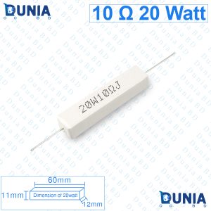 10 ohm 20 watt Five watt Resistor ±5% 10Ω 10 ohms Ceramic Cement Wirewound Resistance