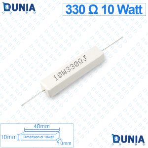 330 ohm 10 watt Ten watt Resistor ±5% 330Ω 330 ohms Ceramic Cement Wirewound Resistance