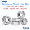 SS HEX NUT M3 M4 M5 M6 M8 M10 M12 STAINLESS STEEL