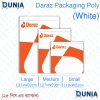 Daraz Packaging Poly Plastic Bag 25pcs for Courier Product Covering Pack White Color