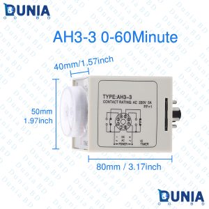 AH3-3 8 Pins AC 220V 0-60s Time Delay Timer Relay Solid State with Socket