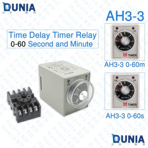 AH3-3 8 Pins AC 220V 0-60s Time Delay Timer Relay Solid State with Socket