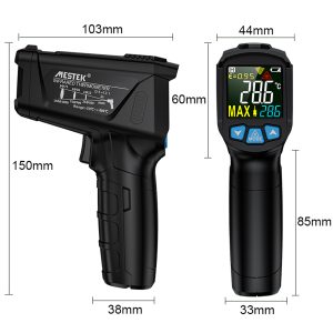 IR02C Digital Portable Non Contact IR Laser system Hand Held Thermometer with Temperature Probe for Industry and home use