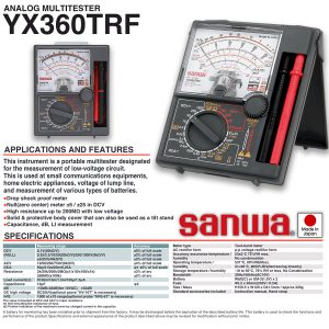 SANWA Analog Multimeter with Built-In Case YX360TRF