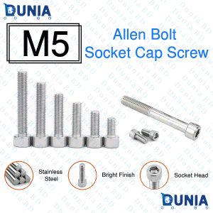 M5 Allen Bolts 8mm 10mm 12mm 16mm 20mm 25mm 30mm 40mm 50mm Fully Threaded Stainless Steel Socket Cap Screws