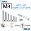 M8 Allen Bolts 12mm 16mm 20mm 25mm 30mm 40mm 50mm 60mm 75mm 100mm Fully Threaded Stainless Steel Socket Cap Screws