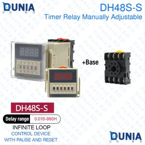 Timer Relay With Socket 0.01s to 990H Punai DH48S-S 220Volt AC 5A Resistive Load