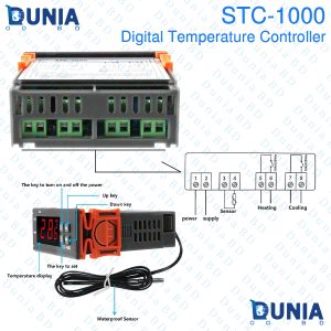 STC-1000 Digital Temperature Controller AC 10A 110V-220V Heating Cooling Centigrade Thermostat 2 Relays Output with NTC Sensor Probe