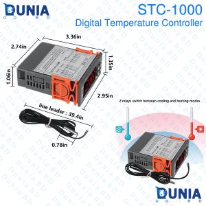 STC-1000 Digital Temperature Controller AC 10A 110V-220V Heating Cooling Centigrade Thermostat 2 Relays Output with NTC Sensor Probe