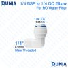 1/4" Male Threaded BSP To 1/4" Quick Connector OD Reducer Elbow for Reverese Osmosis System and Water Filter