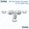 3/8" inch Tee Quick Connector Push to Connect Plastic Fittings for Reverse Osmosis System