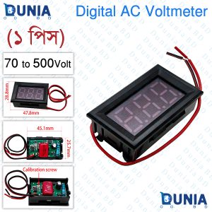AC 70-500V Digital Voltmeter Voltage Meter Volt Instrument Tool 2 Wires 0.56" LED Display 110V 220V DIY