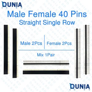 Header Strip for Arduino GPIO 40-pin Male and Female Pins Straight Single Row Square Pitch Breakway PCB Connectors