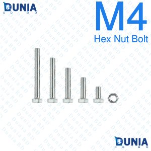 M4 SS Stainless Steel Hex Head Nut Bolts