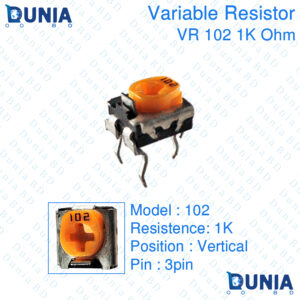 102 1K ohm Variable Resistor Trimpot Trimmer Vertical Potentiometer VR