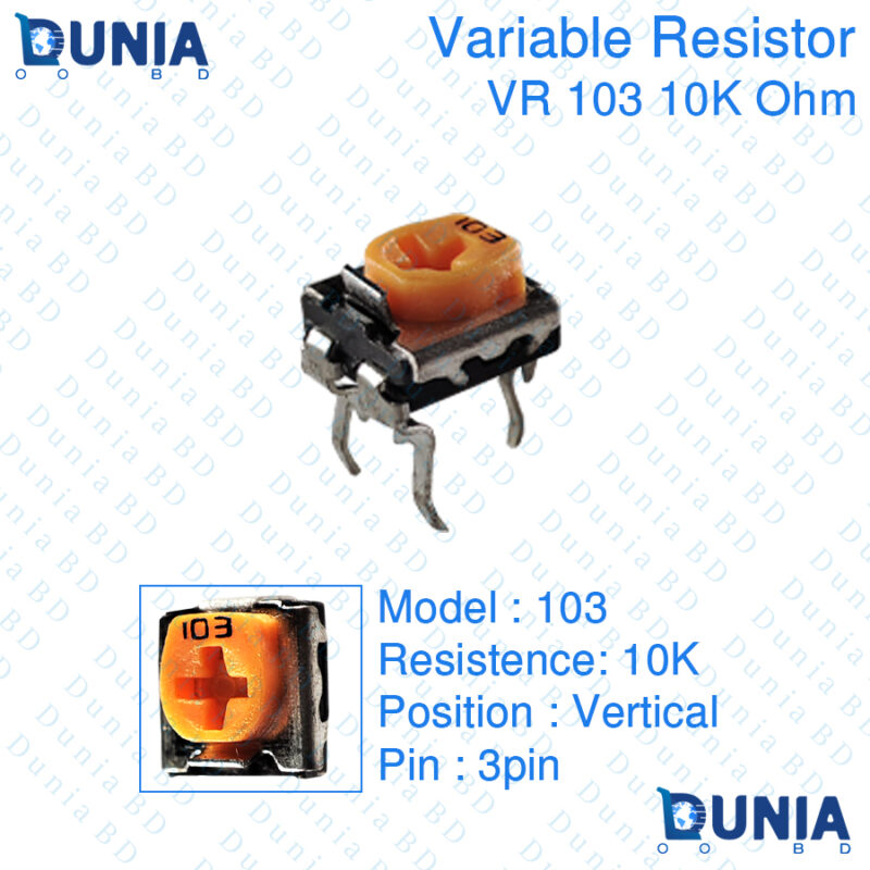 102 1K ohm Variable Resistor Trimpot Trimmer Vertical Potentiometer VR ...