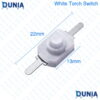 DC Mini White Torch Pushbutton (Latching Switch) Self Lock Switch