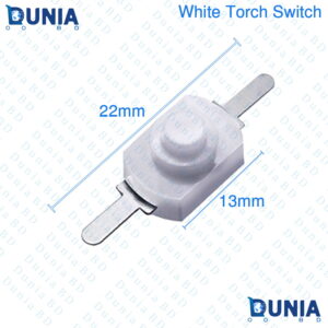 DC Mini White Torch Pushbutton (Latching Switch) Self Lock Switch