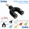3.5mm 3 In 1 U Shape Jack Audio Connector Stereo Headphone Earphone Y Splitter Adapter Compatible With Phone PC