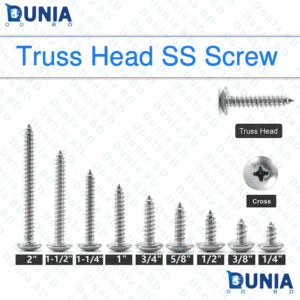 #10x5/8 Sheet Metal SS Screws Phillips Truss Head Self Tapping Tip for Wood, Furniture Water Filter