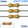 470k ohm 1/4 watt Quarter watt Resistor ±5% 470kΩ 470 Kohms 470000 ohms Carbon Film Resistance
