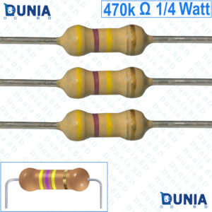 470k ohm 1/4 watt Quarter watt Resistor ±5% 470kΩ 470 Kohms 470000 ohms Carbon Film Resistance