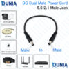 DC Male to Male Extension Cable 5.5x2.1mm 12V DC Connector