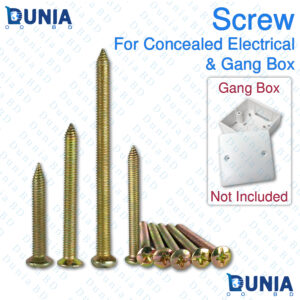 Electrical Screws 1 1.5 2 inch High Strength Anti-Rust Zinc & Yellow Passivated Ideal for Electrical Panels Switch Boards Junction Boxes