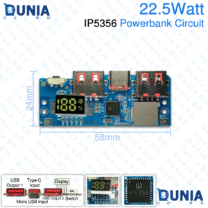 IP5356 Powerbank Circuit 22.5W Board with Digital Display PD QC Fast Charge