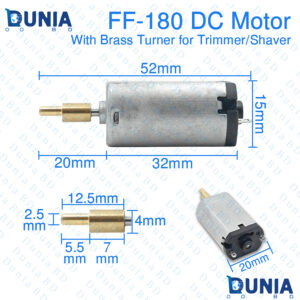 FF-180 DC Motor with Brass Turner High Speed for Trimmer, Shaver, Toys