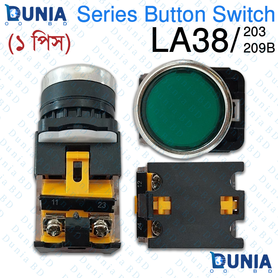 LA38/203 209B Series Push Button Switch 22mm Green Industrial Series Button Switch
