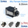 6.35mm Mic Socket Female Stereo Microphone Jack Panel Mount