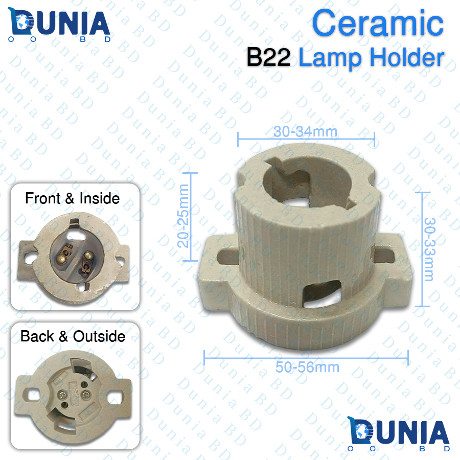 B22 Ceramic Lamp Holder Heat Resistant Socket