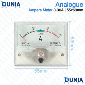 Analogue DC Ammeter 0-30A Panel Meter 55x63mm 85C1 Current Gauge