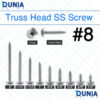 #8x1/2 Sheet Metal SS Screws Phillips Truss Head Self Tapping Tip for Wood, Furniture Water Filter