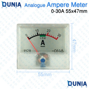 Analogue DC Ammeter 0-30A Panel Meter 55x47mm 91C18 Current Gauge