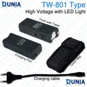 TW-801 Type Electric Taser Flashlight High Voltage Self Defense Taser with LED Torch Light