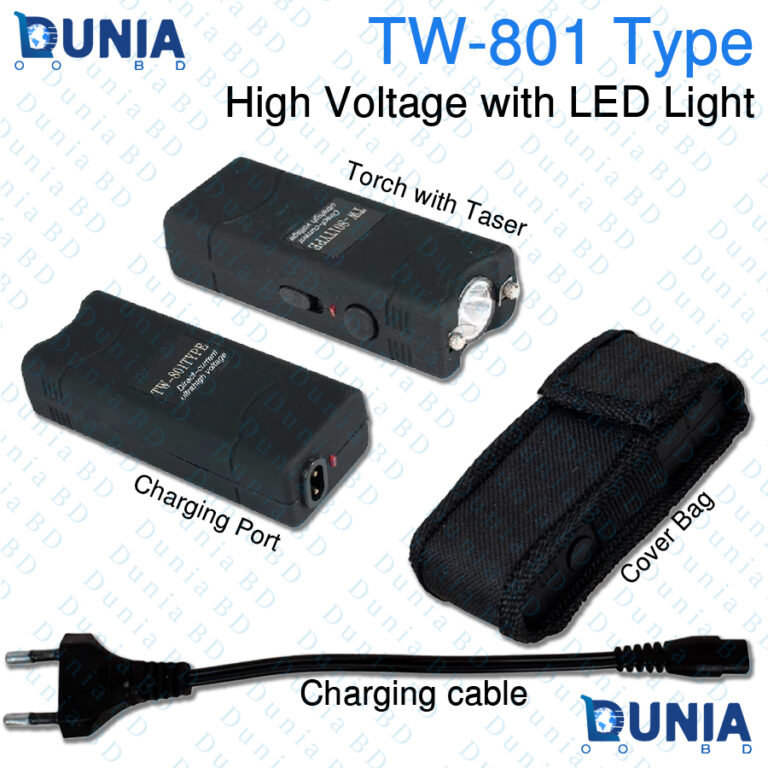 TW-801 Type Electric Taser Flashlight High Voltage Self Defense Taser ...