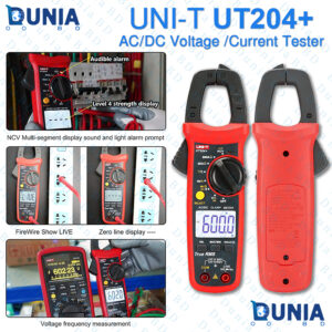 UNI-T UT204+ Digital Clamp Meter True RMS AC/DC 600A/600V Multimeter with Temperature & NCV