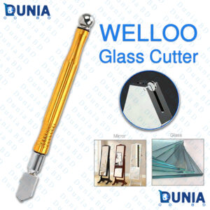 WELLOO Professional Oil Feed Glass Cutter Metal Handle for Mirror and Thick Glass Cuttingv