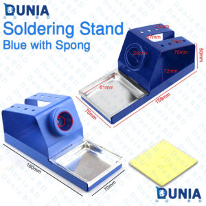 Soldering Iron Stand Blue with Cleaning Sponge Durable Metal Holder for Soldering Stations