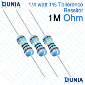 1M ohm 1/4 Watt Resistor Quarter watt 1% 1MΩ 1 Mohms 1000000 ohms Metal Film Resistance