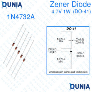 4.7V Zener Diode 1W One Watt 4.7 Volt DO-41 1N4732A