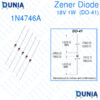 18V Zener Diode 1W One Watt 18 Volt DO-41 1N4746A