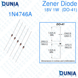 18V Zener Diode 1W One Watt 18 Volt DO-41 1N4746A