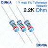 2.2k ohm 1/4 Watt Resistor Quarter watt 1% 2.2kΩ 2.2 Kohms 2200 ohms Metal Film Resistance
