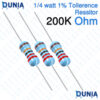 220k ohm 1/4 Watt Resistor Quarter watt 1% 220kΩ 220 Kohms 220000 ohms Metal Film Resistance